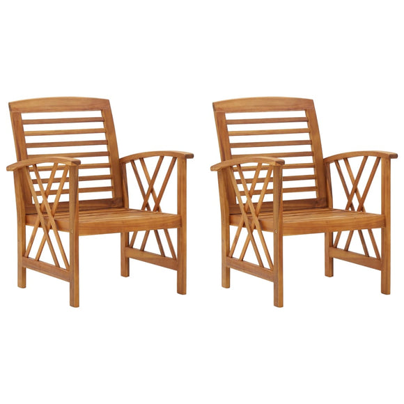 NNEVL Garden Chairs 2 pcs Solid Acacia Wood