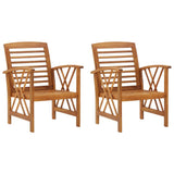 NNEVL Garden Chairs 2 pcs Solid Acacia Wood