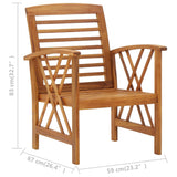 NNEVL Garden Chairs 2 pcs Solid Acacia Wood