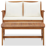 NNEVL 2 Piece Garden Lounge Set with Cushions Solid Acacia Wood
