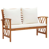 NNEVL 2 Piece Garden Lounge Set with Cushions Solid Acacia Wood