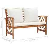 NNEVL 2 Piece Garden Lounge Set with Cushions Solid Acacia Wood