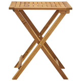 NNEVL 3 Piece Folding Bistro Set with Cushions Solid Acacia Wood
