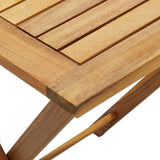 NNEVL 3 Piece Folding Bistro Set with Cushions Solid Acacia Wood