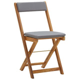 NNEVL 3 Piece Folding Bistro Set with Cushions Solid Acacia Wood