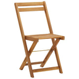 NNEVL 3 Piece Folding Bistro Set with Cushions Solid Acacia Wood