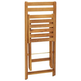 NNEVL 3 Piece Folding Bistro Set with Cushions Solid Acacia Wood