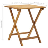 NNEVL 3 Piece Folding Bistro Set with Cushions Solid Acacia Wood