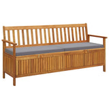 NNEVL Garden Storage Bench with Cushion 170 cm Solid Acacia Wood
