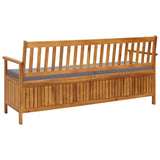 NNEVL Garden Storage Bench with Cushion 170 cm Solid Acacia Wood