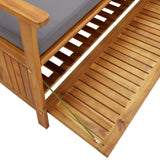 NNEVL Garden Storage Bench with Cushion 170 cm Solid Acacia Wood