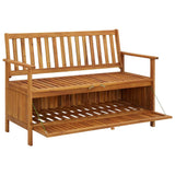 NNEVL Garden Storage Bench 120 cm Solid Acacia Wood