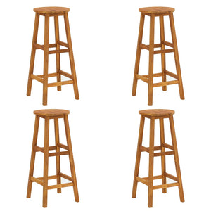 NNEVL Bar Stools 4 pcs Solid Acacia Wood