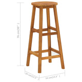 NNEVL Bar Stools 4 pcs Solid Acacia Wood