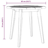 NNEVL Garden Table Ø85x75 cm Solid Wood Acacia