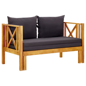 NNEVL 2-Seater Garden Bench with Cushions 122 cm Solid Acacia Wood