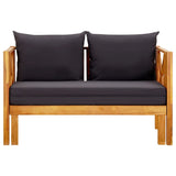 NNEVL 2-Seater Garden Bench with Cushions 122 cm Solid Acacia Wood