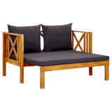 NNEVL 2-Seater Garden Bench with Cushions 122 cm Solid Acacia Wood