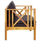NNEVL 2-Seater Garden Bench with Cushions 122 cm Solid Acacia Wood