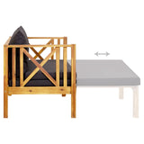 NNEVL 2-Seater Garden Bench with Cushions 122 cm Solid Acacia Wood