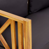 NNEVL 2-Seater Garden Bench with Cushions 122 cm Solid Acacia Wood