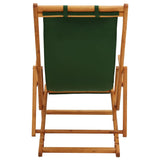 NNEVL Folding Beach Chair Solid Eucalyptus Wood and Fabric Green