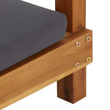 NNEVL Double Sun Lounger with Curtains & Cushions Solid Acacia Wood