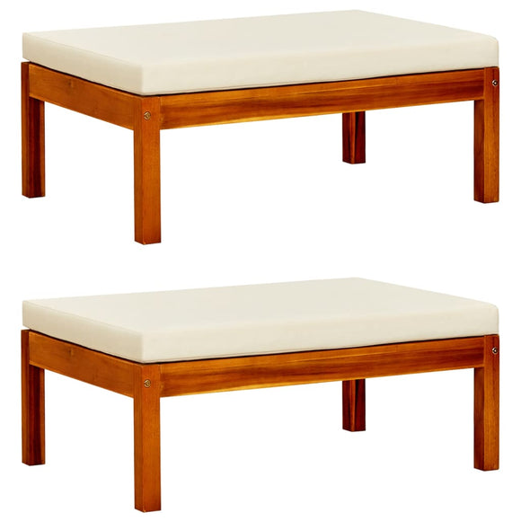 NNEVL Garden Footrests 2 pcs Solid Acacia Wood