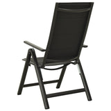 NNEVL Folding Garden Chairs 2 pcs Textilene and Aluminium Black