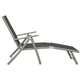 NNEVL Folding Sun Lounger Textilene and Aluminium Black and Silver