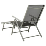 NNEVL Folding Sun Lounger Textilene and Aluminium Black and Silver