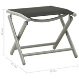 NNEVL Folding Footrest Black and Silver Textilene and Aluminium