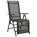 NNEVL Reclining Garden Chairs 2pcs Textilene and Aluminium Black