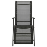 NNEVL Reclining Garden Chairs 2pcs Textilene and Aluminium Black