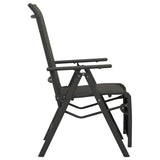NNEVL Reclining Garden Chairs 2pcs Textilene and Aluminium Black