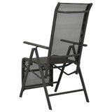 NNEVL Reclining Garden Chairs 2pcs Textilene and Aluminium Black