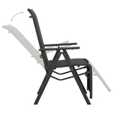 NNEVL Reclining Garden Chairs 2pcs Textilene and Aluminium Black