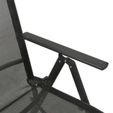 NNEVL Reclining Garden Chairs 2pcs Textilene and Aluminium Black