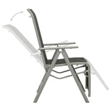 NNEVL Reclining Garden Chair Textilene and Aluminium Silver
