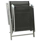 NNEVL 3 Piece Garden Lounge Set Textilene and Aluminium Silver