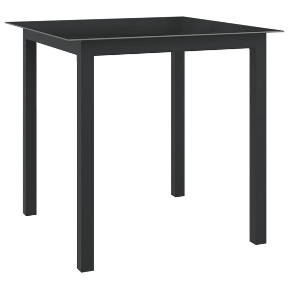 NNEVL Garden Table Black 80x80x74 cm Aluminium and Glass