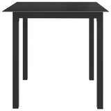 NNEVL Garden Table Black 80x80x74 cm Aluminium and Glass