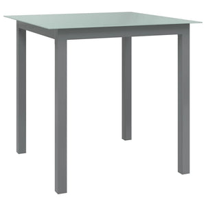 NNEVL Garden Table Light Grey 80x80x74 cm Aluminium and Glass