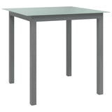 NNEVL Garden Table Light Grey 80x80x74 cm Aluminium and Glass