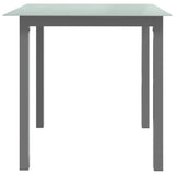 NNEVL Garden Table Light Grey 80x80x74 cm Aluminium and Glass