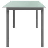 NNEVL Garden Table Light Grey 150x90x74 cm Aluminium and Glass