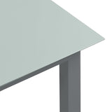 NNEVL Garden Table Light Grey 150x90x74 cm Aluminium and Glass