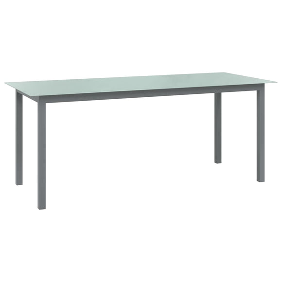 NNEVL Garden Table Light Grey 190x90x74 cm Aluminium and Glass