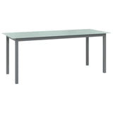 NNEVL Garden Table Light Grey 190x90x74 cm Aluminium and Glass