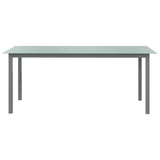 NNEVL Garden Table Light Grey 190x90x74 cm Aluminium and Glass